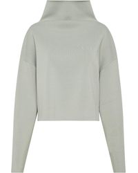 aje psychedelia turtleneck crepe logo crop