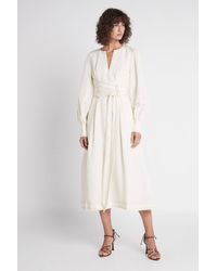 Aje. Linen Aurora Belted Midi Dress | Lyst Aje. Linen Aurora Belted Midi Dress | Lyst