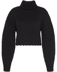 aje psychedelia turtleneck crepe logo crop