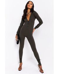 AKIRA In It To Win Ribbed Jumpsuit - Green