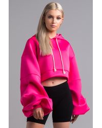 hot pink cropped sweatshirt