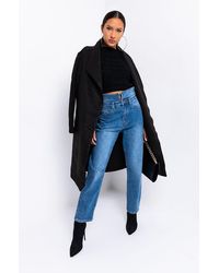 AKIRA Parisian Nights Stretch Classic Trench - Black