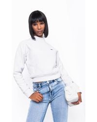 women's champion reverse weave allover print cropped crewneck sweatshirt