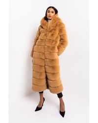 AKIRA - Azalea Wang Faux Fur Panel Hooded Trench - Lyst