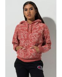Champion Reverse Weave Floral Print Hoodie - Pink