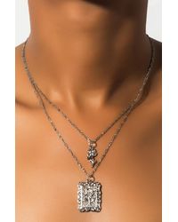 AKIRA Verified Double Layered Necklace - Metallic