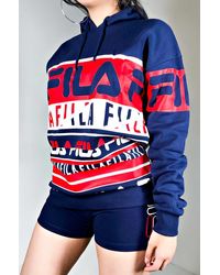 fila hoodie womens blue