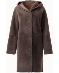 Akris Reversible Shearling And Leather Coat - Brown