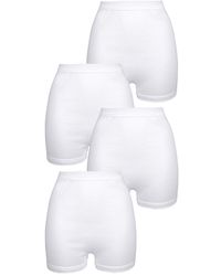 HERMKO Schlüpfer im 4er-Pack mit kurzem Bein - Weiß