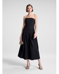 A.L.C. - June Strapless Linen Midi Dress - Lyst