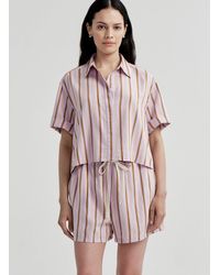 A.L.C. - Mel Short Sleeve Striped Shirt - Lyst