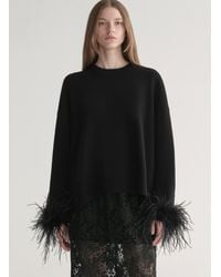 A.L.C. - Wilda Feather Trimmed Sweater - Lyst