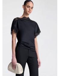 A.L.C. - Luna Satin And Lace Top - Lyst