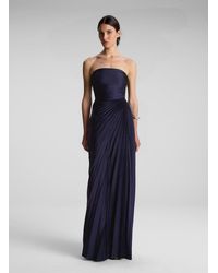 knee length dresses for ladies Moira Satin Pleated Maxi Dress main image 1