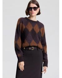 A.L.C. - Ezra Brushed Alpaca Argyle Sweater - Lyst