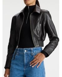 A.L.C. - Harlow Cropped Leather Jacket - Lyst