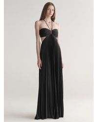 A.L.C. Moira Cutout Plissé Duchesse-satin Maxi Dress in