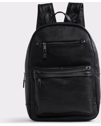 aldo black leather backpack