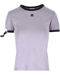 Courreges - Buckle Detail T-Shirt - Lyst
