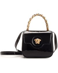 Versace - La Medusa Mini Bag In Patent Leather - Lyst