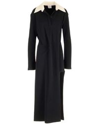 Courreges - Long Dress With Wide Pointed Collar - Lyst