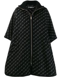 Stella McCartney Embroidered Logo Cape - Blue
