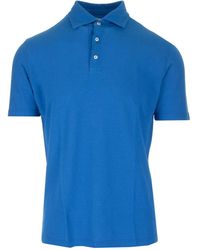 Al Duca d'Aosta Light Blue Polo Shirt In Cotton Crêpe