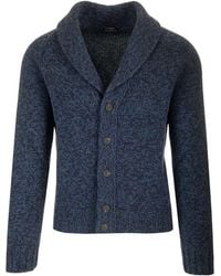 Barba Napoli - Cardigan In Pure Virgin Wool - Lyst