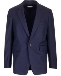 Dries Van Noten - Blue Wool Toile Jacket - Lyst