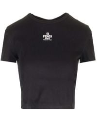 Fendi - Logo Cotton T-shirt - Lyst