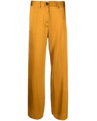 Forte Forte - Wide Trousers In Amber Silk Satin - Lyst