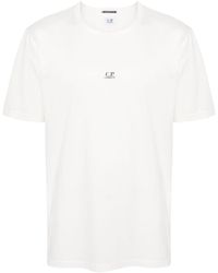C.P. Company - White T-shirt With Mini Logo - Lyst