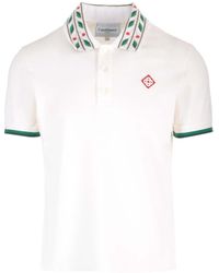 Casablanca - "laurel" Polo Shirt With Embroidered Collar - Lyst