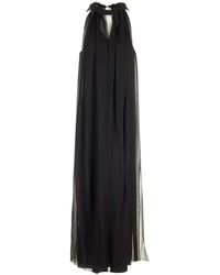 Del Core - Silk Chiffon Long Dress - Lyst