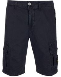 Stone Island Navy Blue Cargo Shorts
