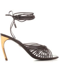 Ferragamo - Sandal With Curved Heel - Lyst