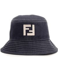 Fendi - Blue Denim Bucket Hat - Lyst