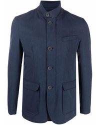 Herno Button-up Collar Jacket - Blue