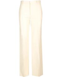 Chloé - Silk And Wool Flare Trousers - Lyst