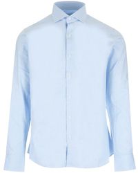 Al Duca d'Aosta - White/light Blue Oxford Shirt - Lyst