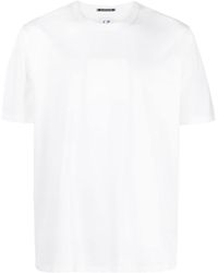 C.P. Company - White T-shirt With Front Patch - Lyst