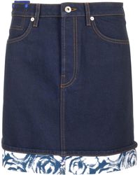 Burberry - Denim Mini Skirt - Lyst