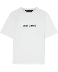 Palm Angels - White T-shirt With Logo - Lyst