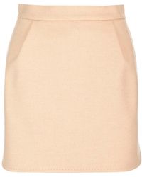 Max Mara - Camel Wool Mini Skirt - Lyst