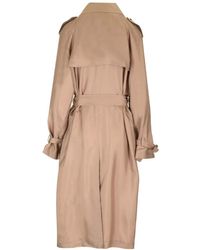Saint Laurent Silk Trench Coat in Natural | Lyst