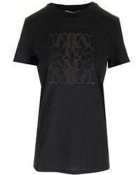 Max Mara - T-shirt With Lurex Monogram - Lyst
