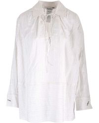 Max Mara - Pinstripe Shirt In Cotton And Silk - Lyst