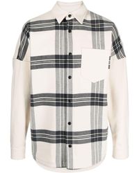 Palm Angels - Check Overshirt With Back Logo - Lyst
