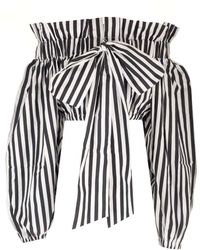 Patou - Striped Top With Balloon Sleeves - Lyst