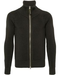 Tom Ford - Full Zip Sweater In Silk And Cotton - Lyst